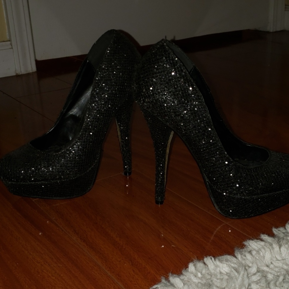 Sparkly black heels